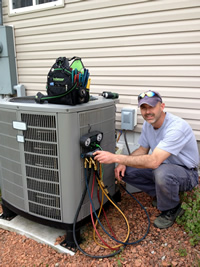 Image of Residential heat pump repair man